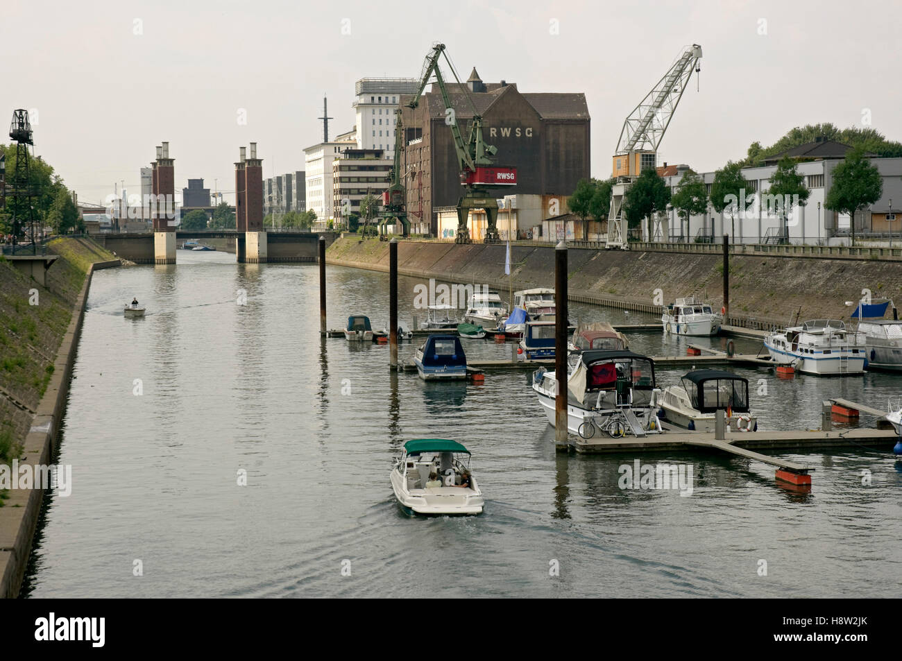 Marina, Innenhafen, Duisburg, Nordrhein-Westfalen Stockfoto