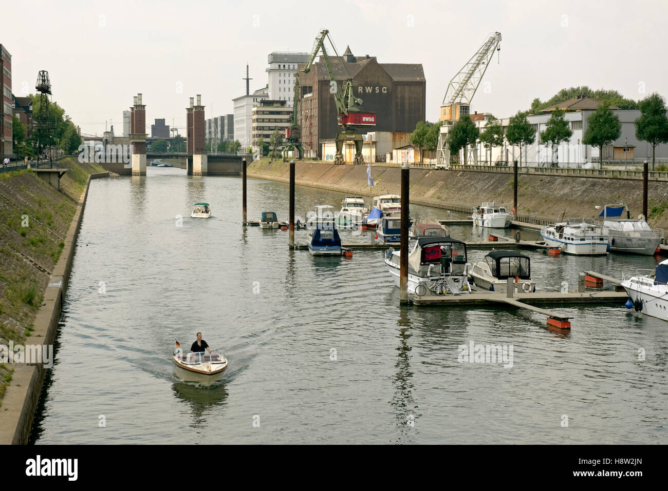 Marina, Innenhafen, Duisburg, Nordrhein-Westfalen Stockfoto