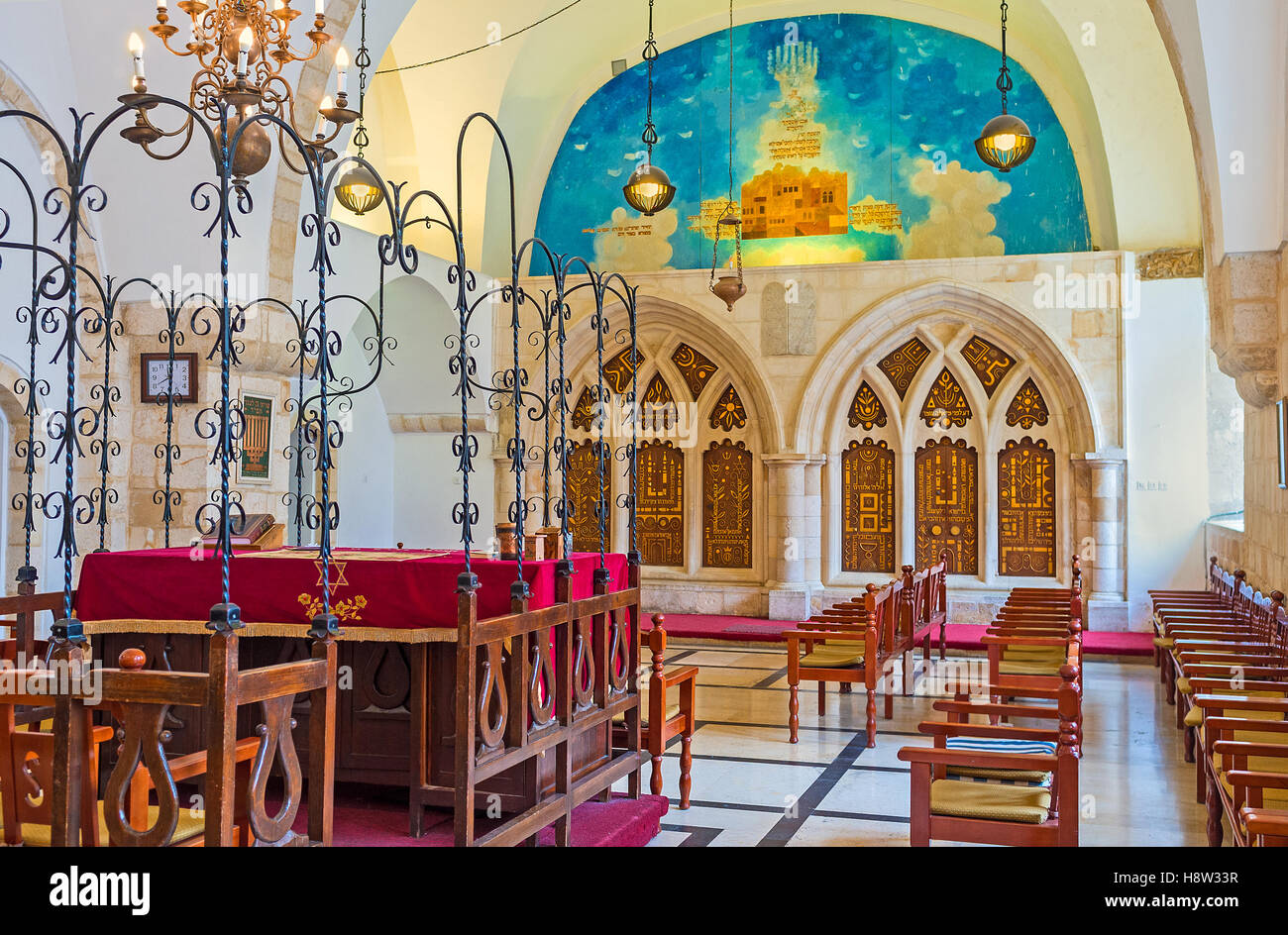 Das Gebet Hall von Yochanan Ben Zakai Synagoge, einer der vier