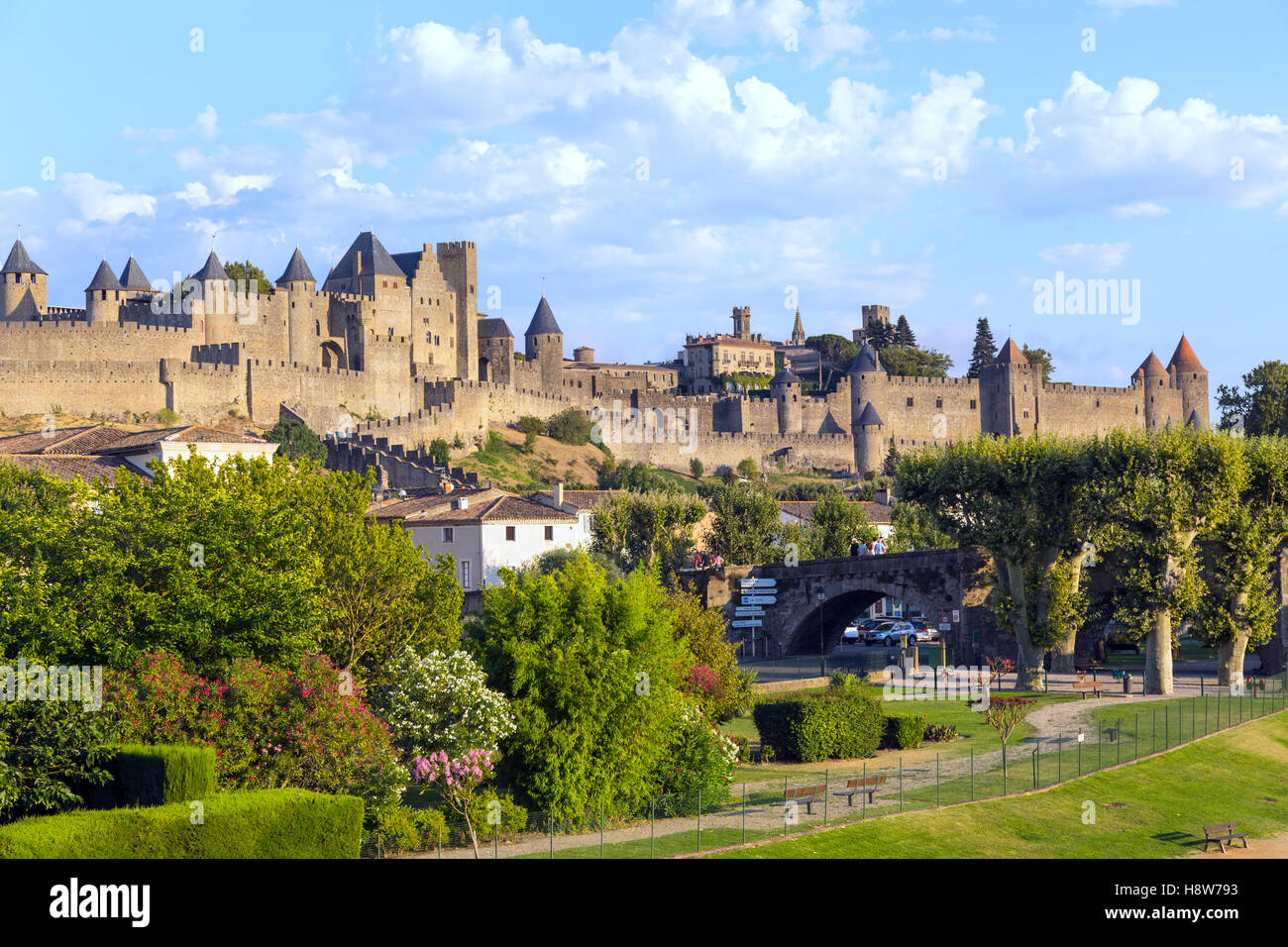 Ansicht der Stadt Carcassonne Stockfoto