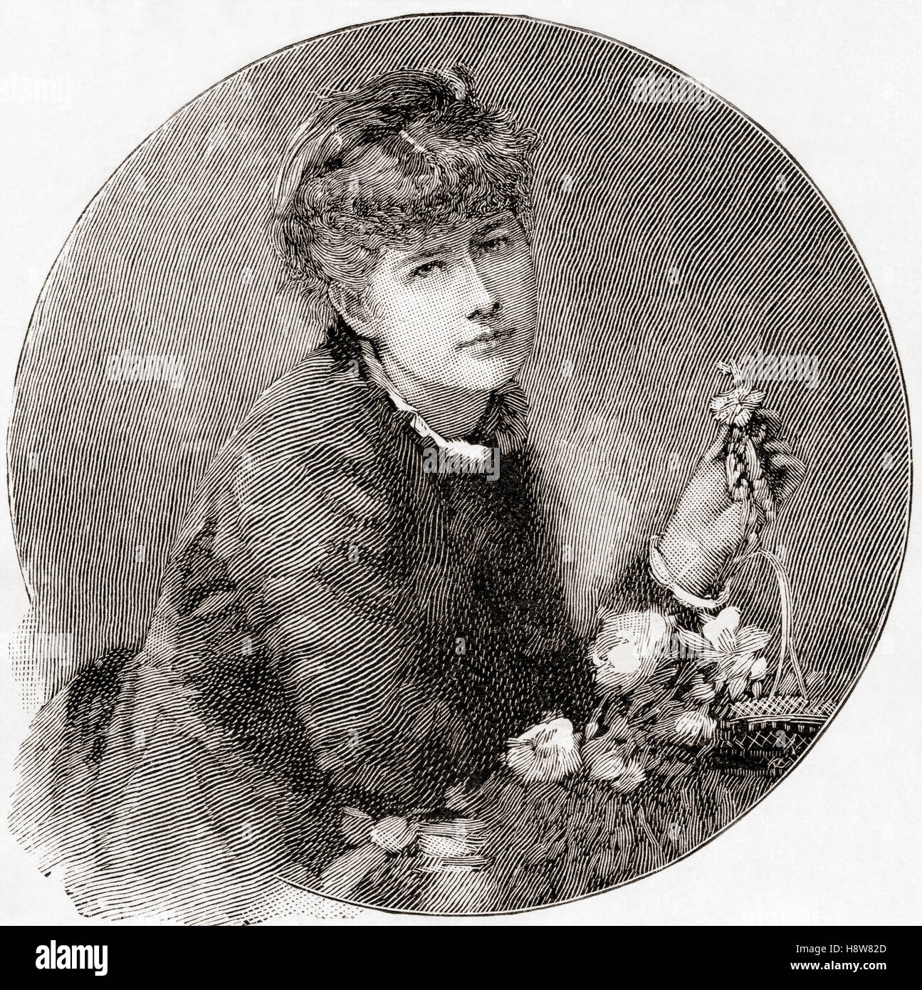 Dame Alice Ellen Terry, 1847-1928, bekannt als Ellen Terry, beruflich gesehen hier im Alter von 28.  Englische Bühnenschauspielerin, die Shakespeare Hauptdarstellerin in Großbritannien wurde. Stockfoto