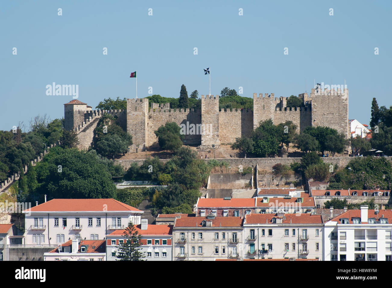 Burg Castelo de São Jorge in Lissabon, Portugal Stockfoto