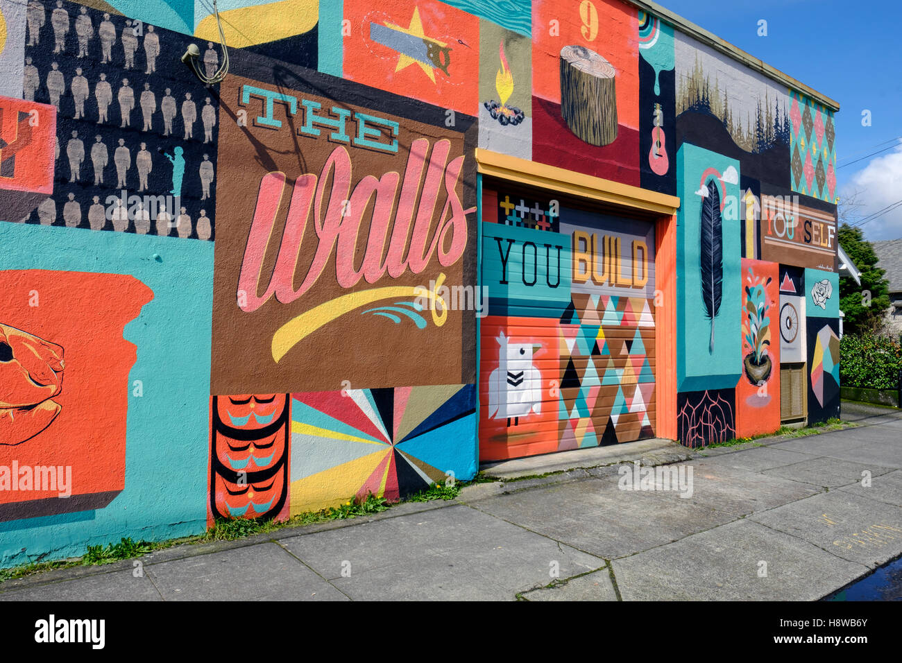 Portland, Oregon, USA, Nordosten Alberta Street wird informell als Alberta Arts District bezeichnet. Stockfoto