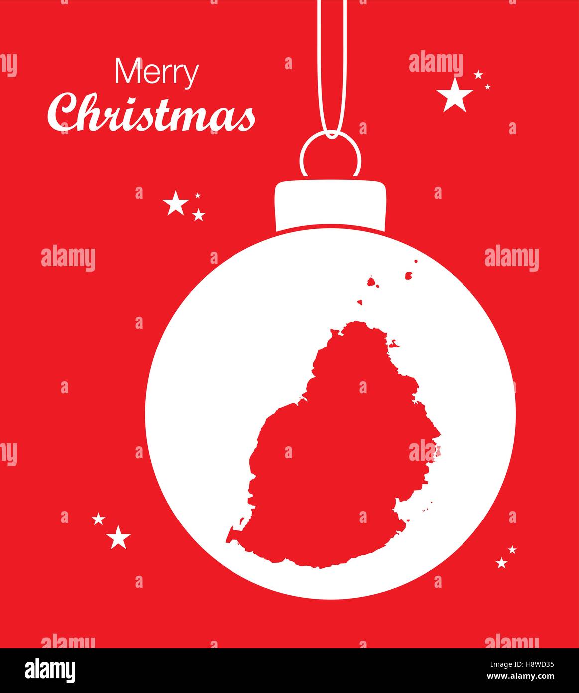 Frohe Weihnachten-Abbildung-Thema mit Karte von Mauritius  Stock-Vektorgrafik - Alamy