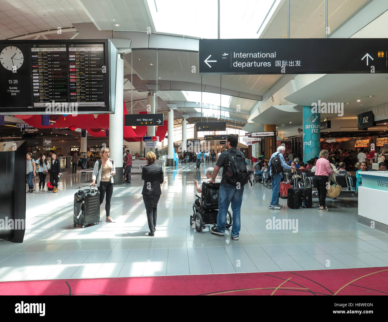 Auckland Airport Abflug-lounge Stockfotografie - Alamy