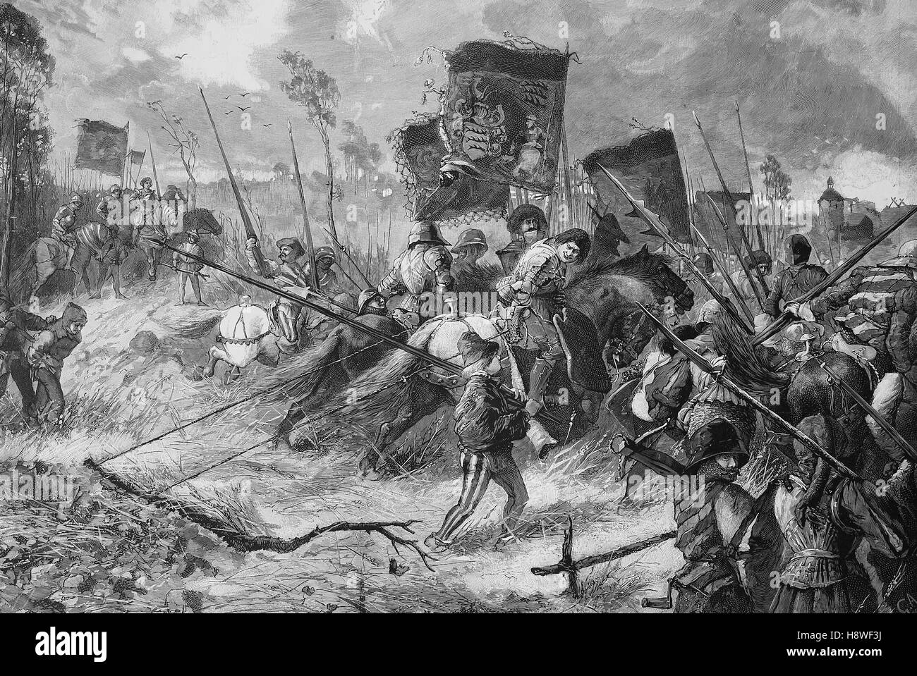 Den bayerischen Krieg von 1459, 1463, auch bekannt als Fürsten Krieg Stockfoto