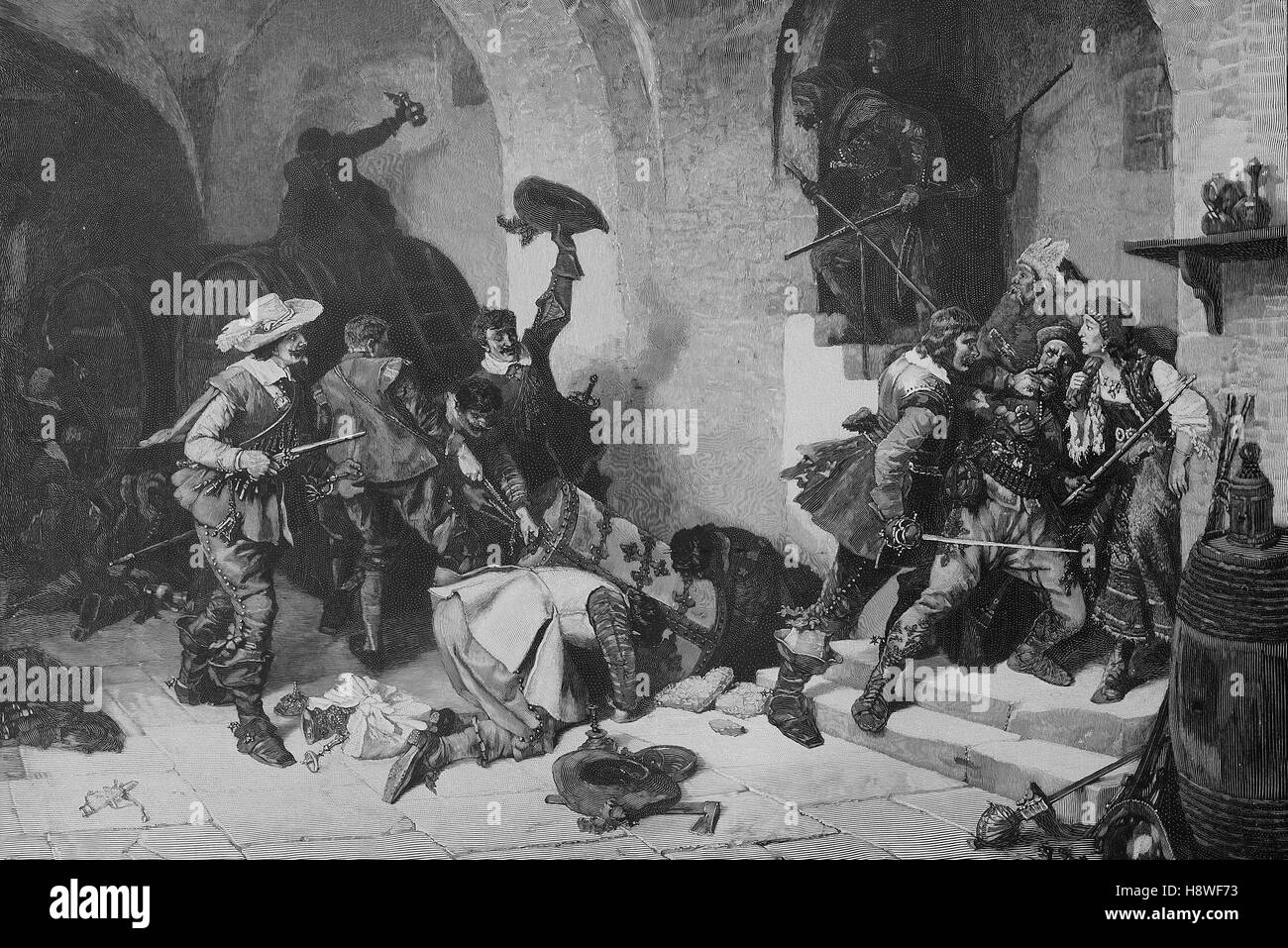 Plünderungen im Dreißigjährigen Krieg Stockfoto