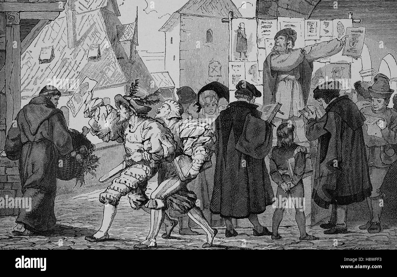 Deutschen Buchhandels im 16. Jahrhundert Stockfoto