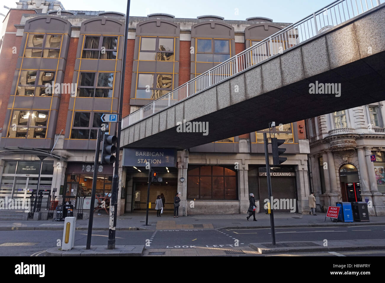 U-Bahn-Station Barbican, London, England UK Stockfoto