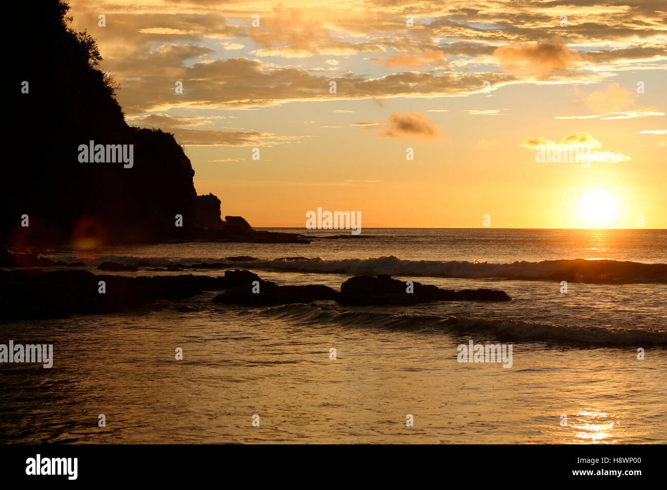 Sonnenuntergang an der Küste von San Juan del Sur, Nicaragua Stockfoto