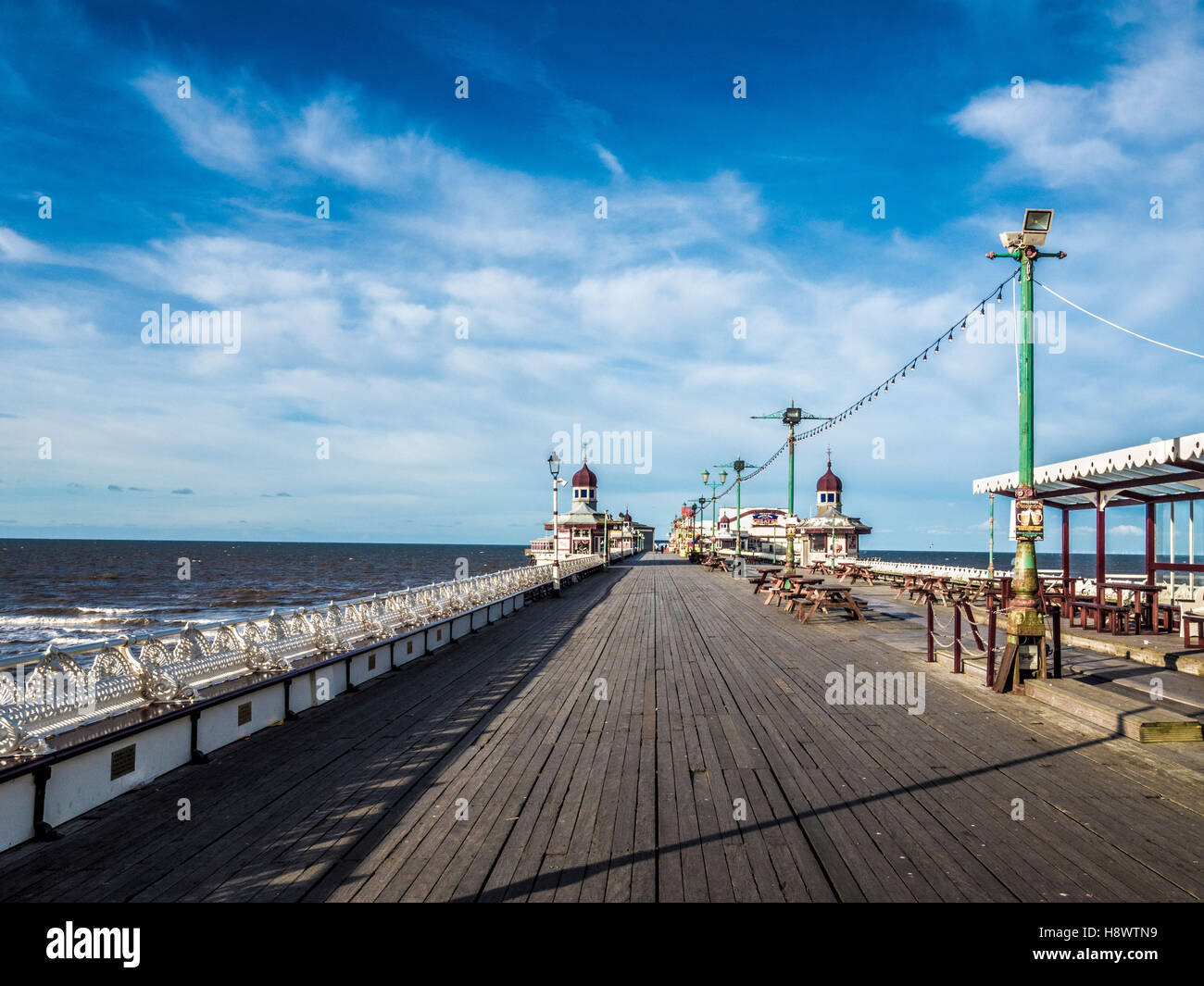 Nordpier Promenade, Blackpool, Lancashire, UK. Stockfoto