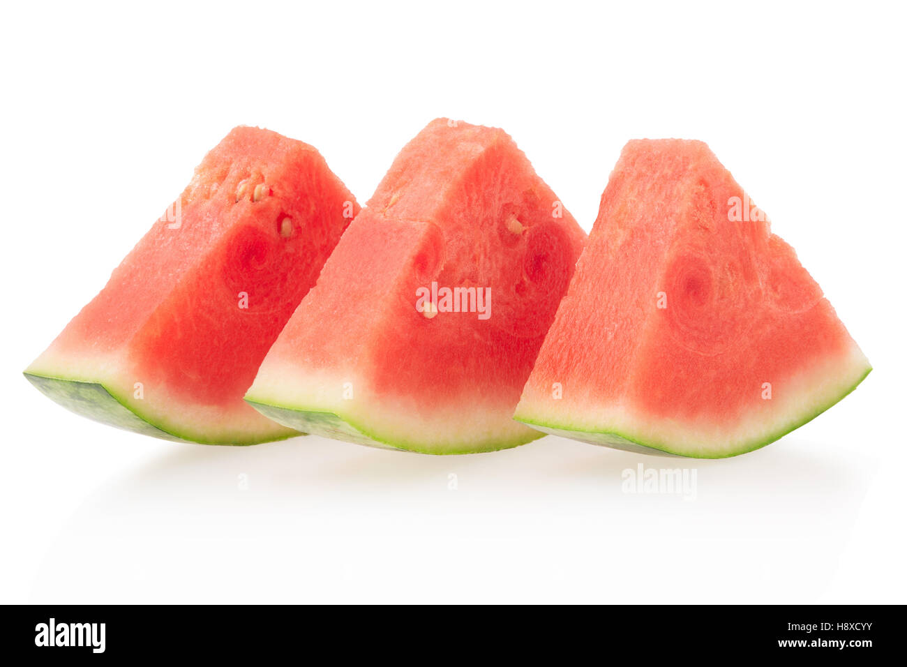 Wassermelone-Scheiben auf weiße, Clipping-Pfad Stockfoto