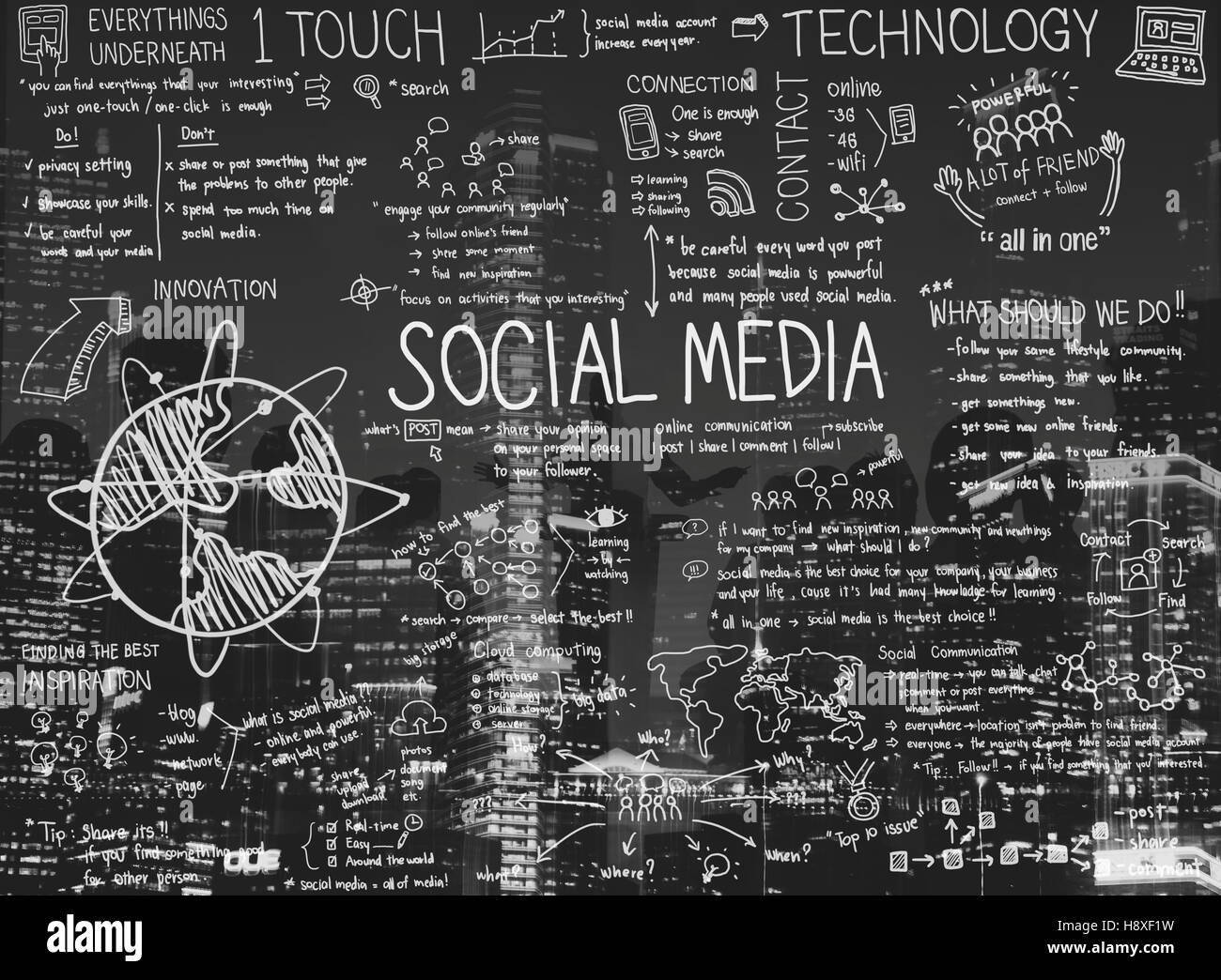 Kommunikation-Freunde suchen Seeting Share Online-Konzept Stockfoto