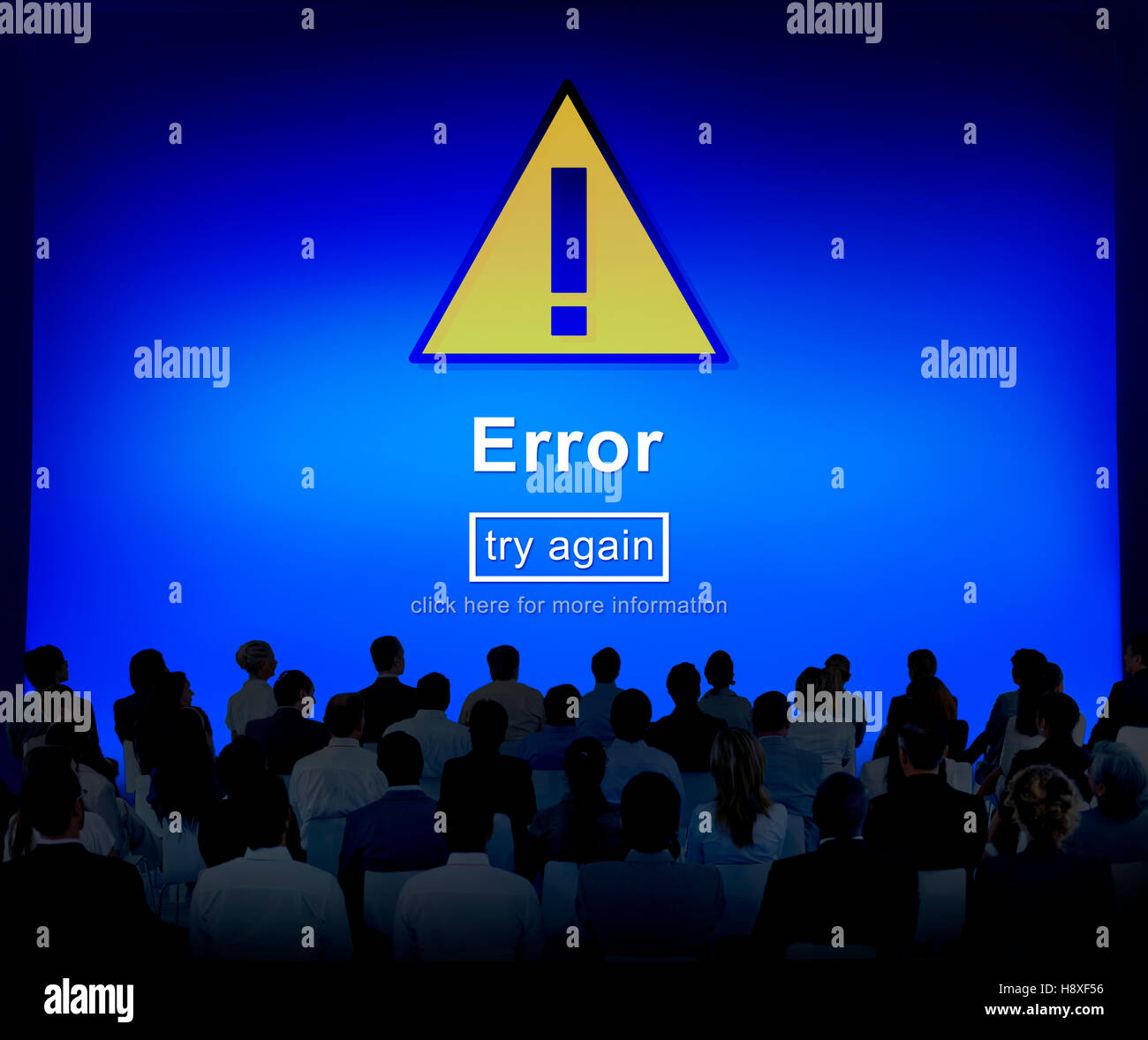 Fehler Fehler Online-Erinnerung Vorsicht Warnung Konzept Stockfoto