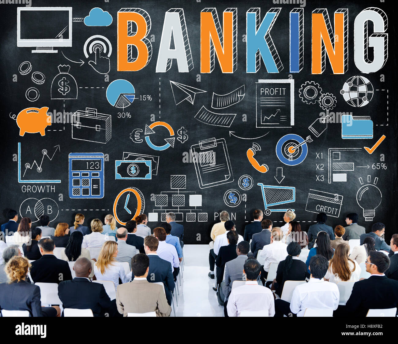 Banken Finanzen Geld sparen Wirtschaft Konzept Stockfoto