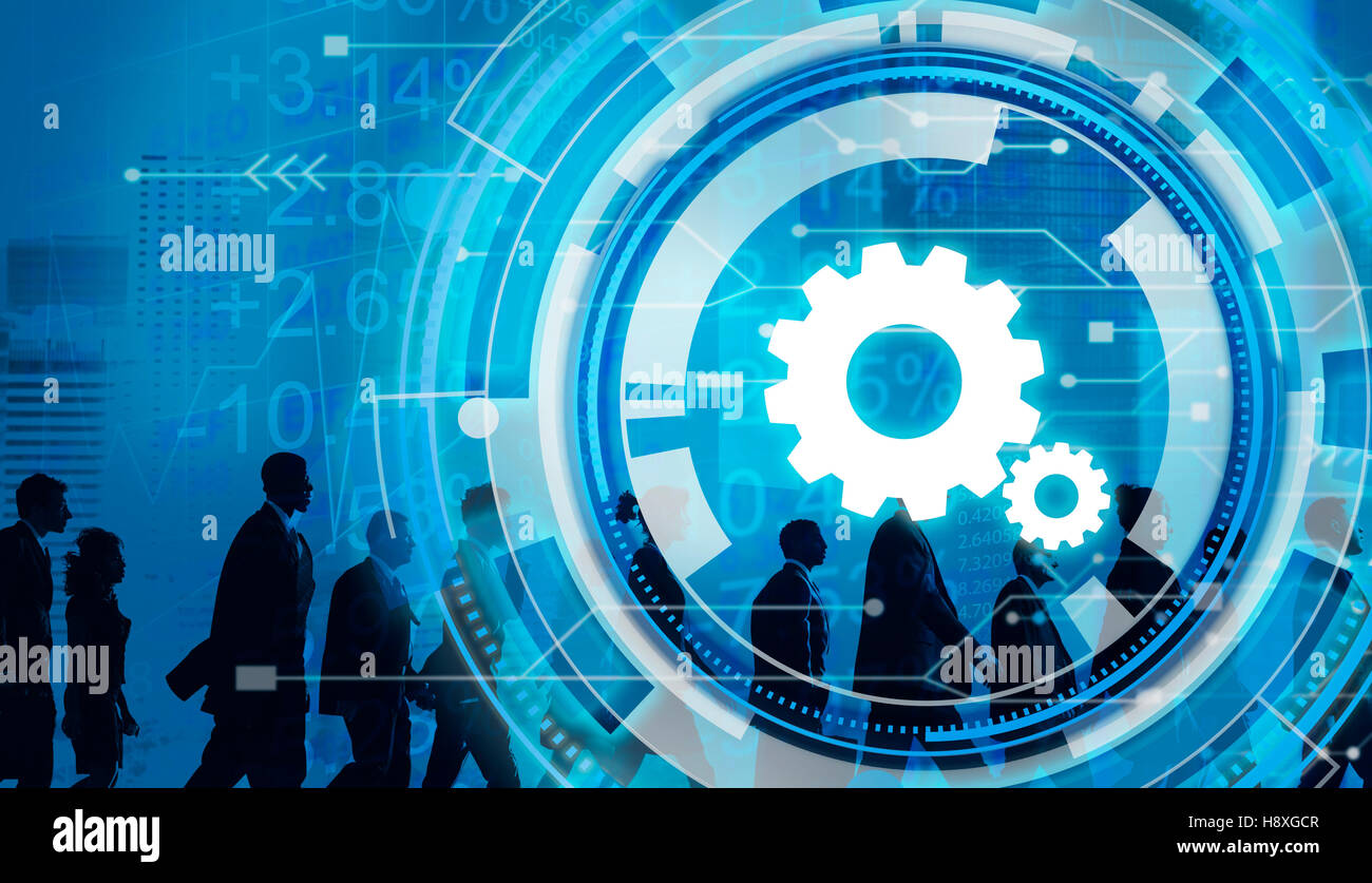 Digital blaue Hud-Interface-Design-Konzept Stockfoto