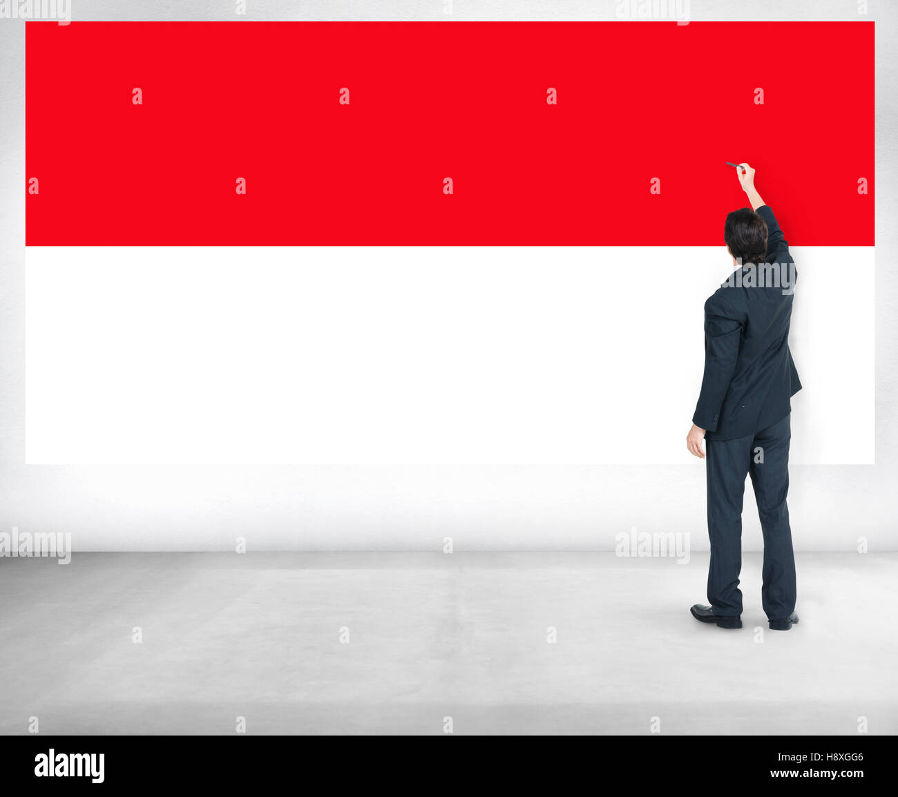 Indonesien-Flagge Land Nationalität Liberty Konzept Stockfoto