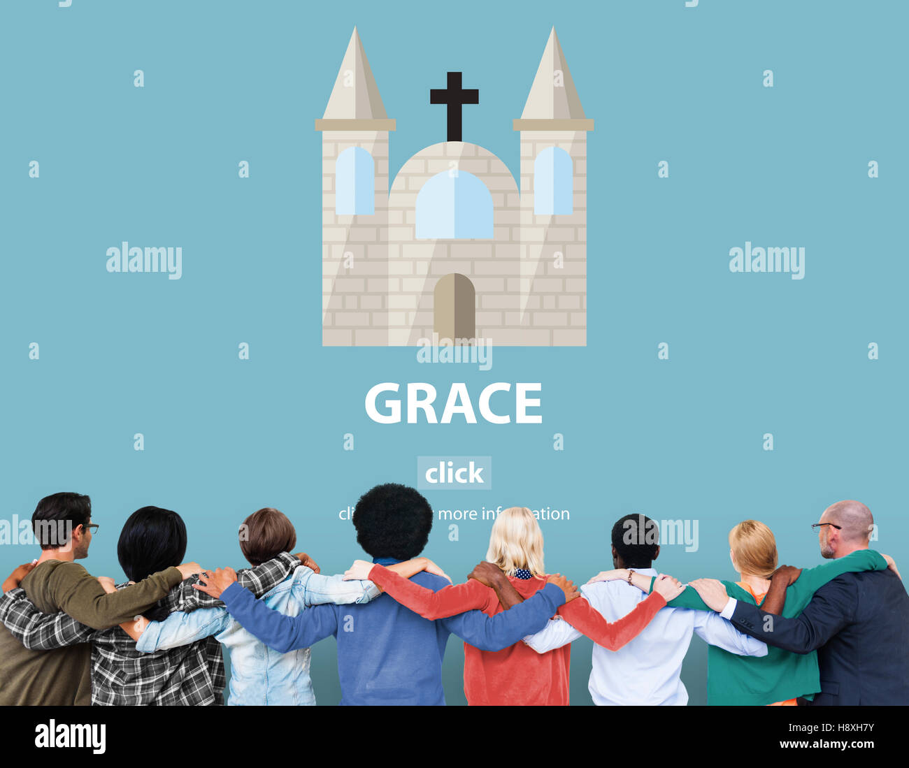 Grace Hope Poise geistigen Gottesdienst glauben Gott Concept Stockfoto