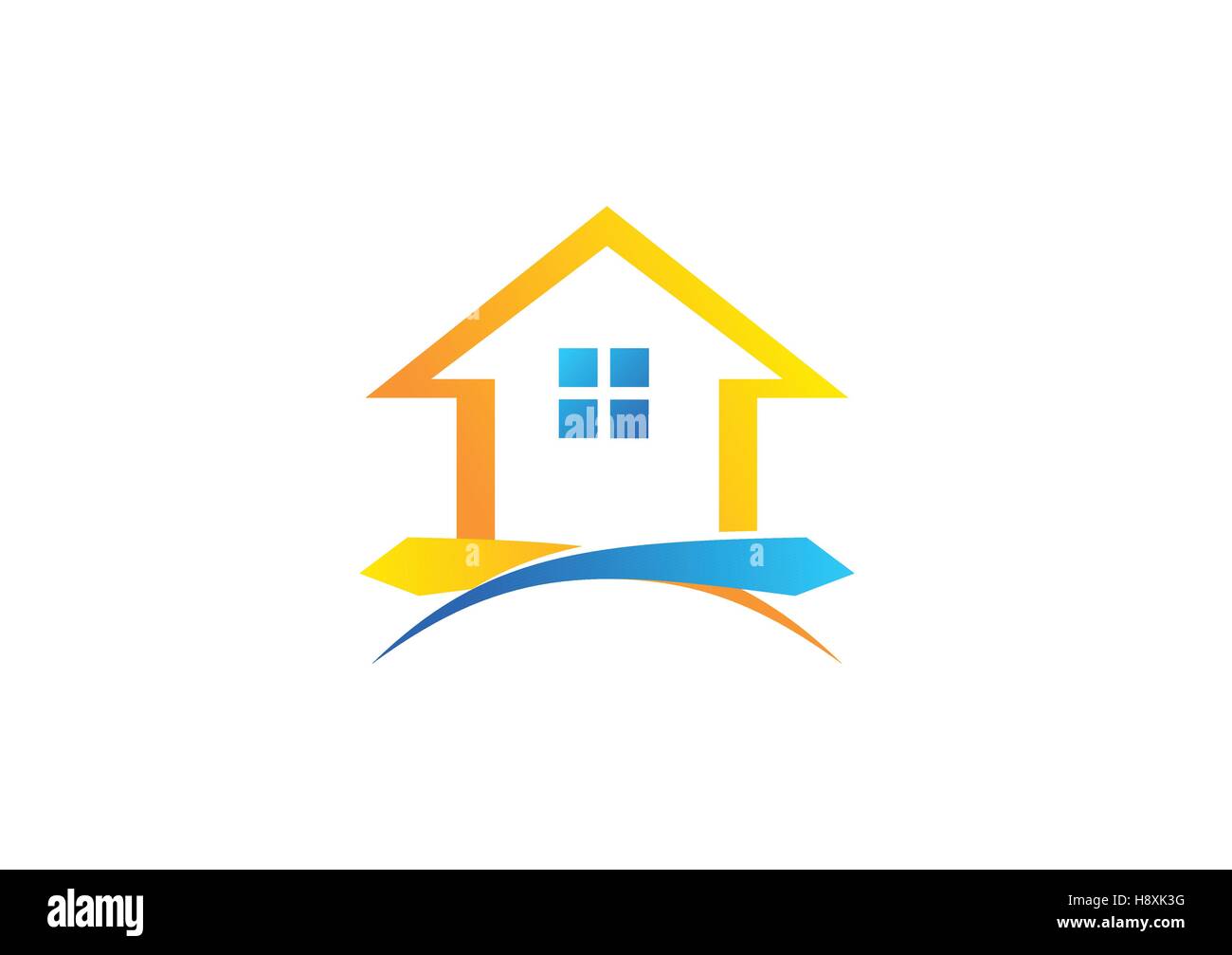 Home Arrow Logo, Haus, Immobilien, Gebäude vektor design Stock Vektor