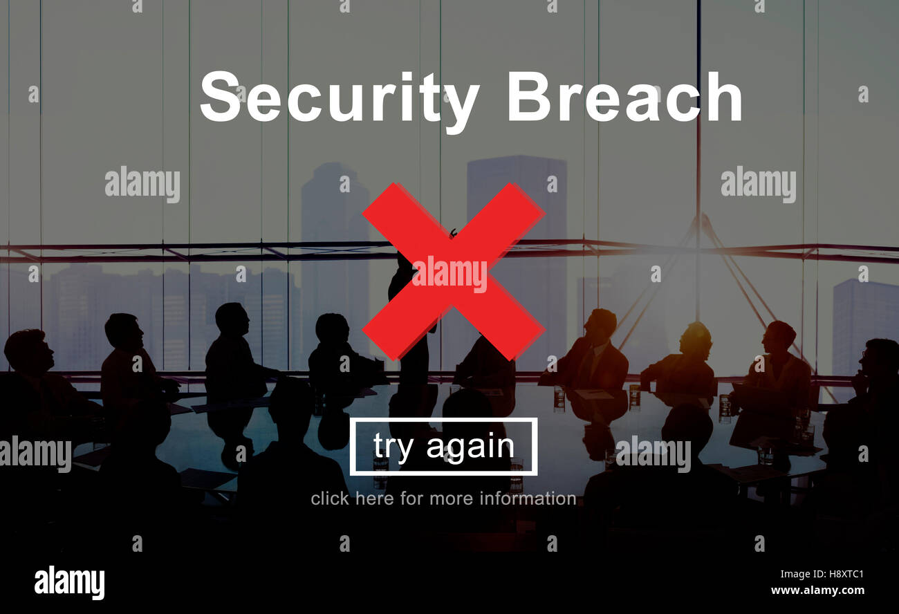 Verstoß gegen Risiko gefährlicher Hacker Sicherheitskonzept Stockfoto