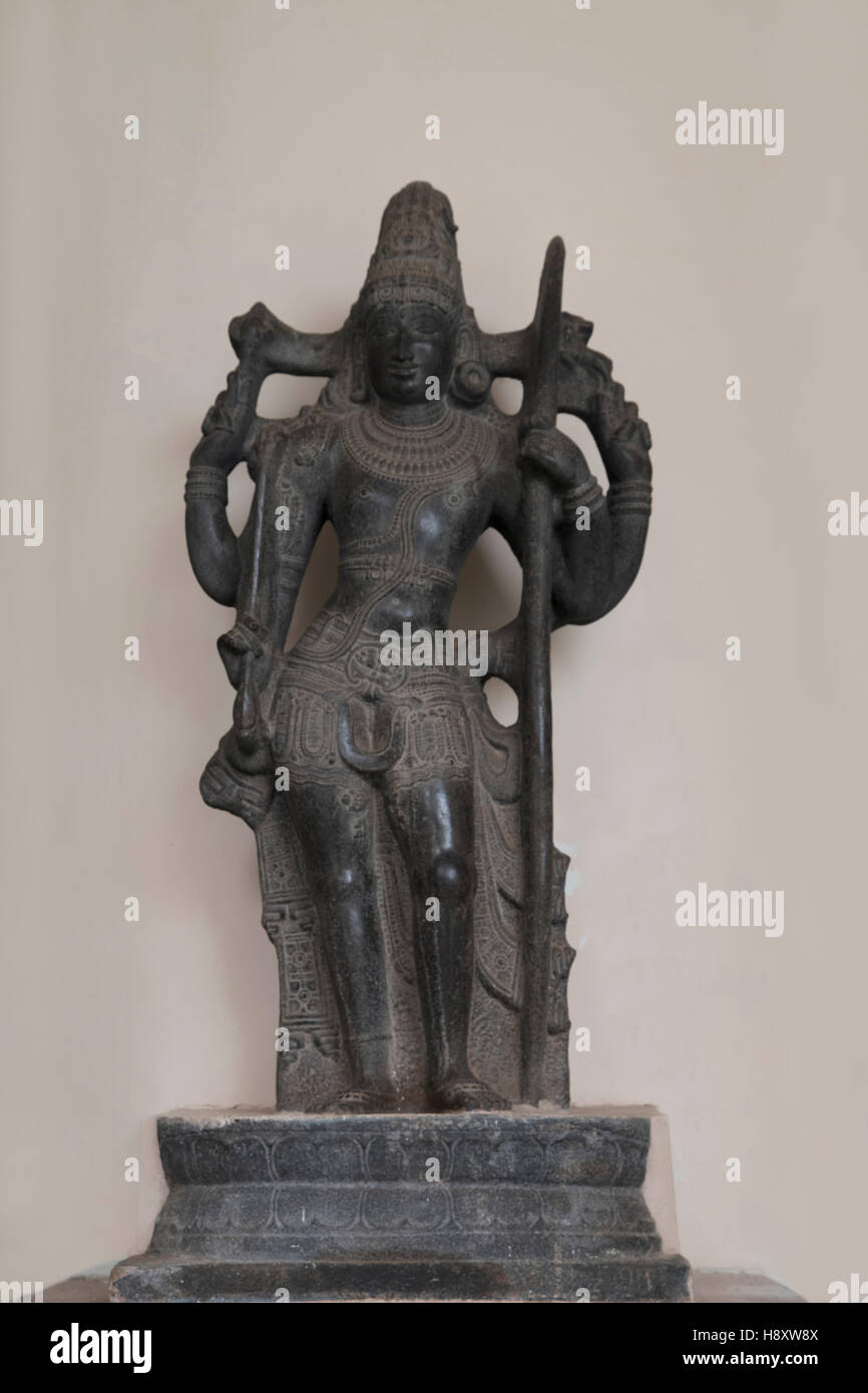 Shiva als tripurantaka, thanjavur maratha Palace Museum, tanjore, Tamil Nadu, Indien Stockfoto