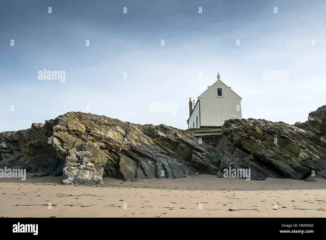 Die alten Rettungsboot Station bei wenig Fistral in Newquay, Cornwall. Stockfoto