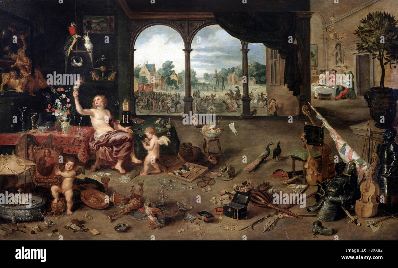 Samt Bruegel und Peter Paul Ruben - Eitelkeit von weltlichen Dingen Stockfoto
