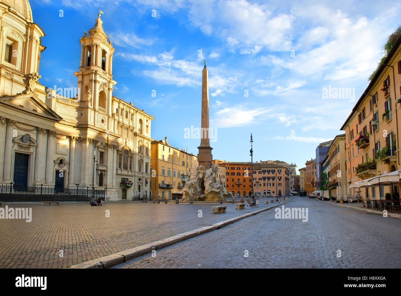 Piazza Navona am Morgen, Rom, Italien Stockfoto