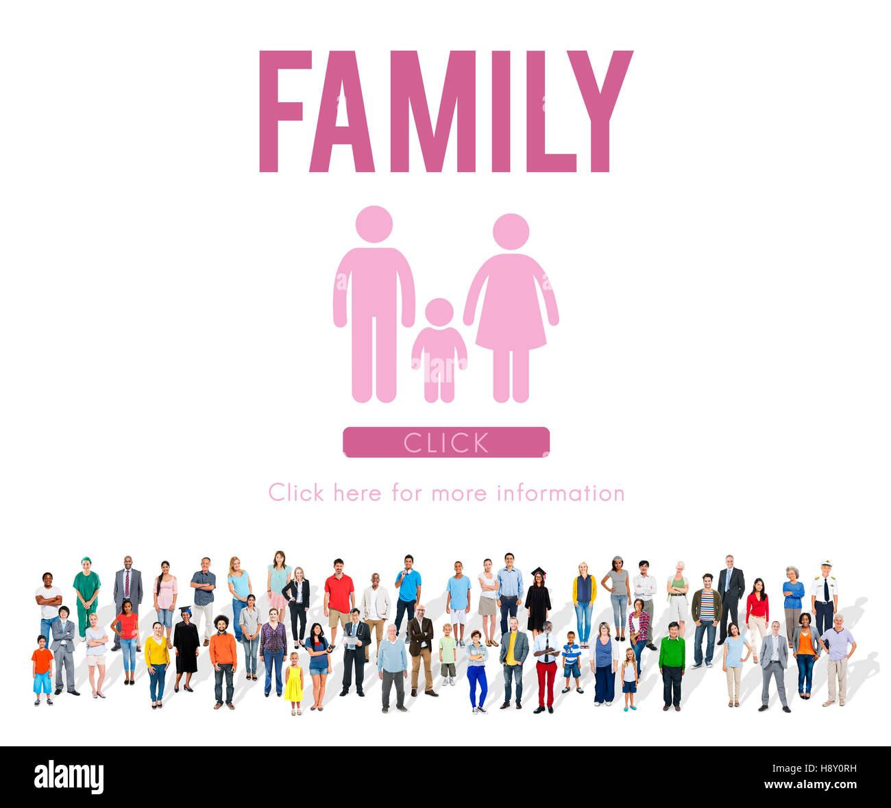 Familienbetreuung Genealogie Liebe bezogene Wohnkonzept Stockfoto