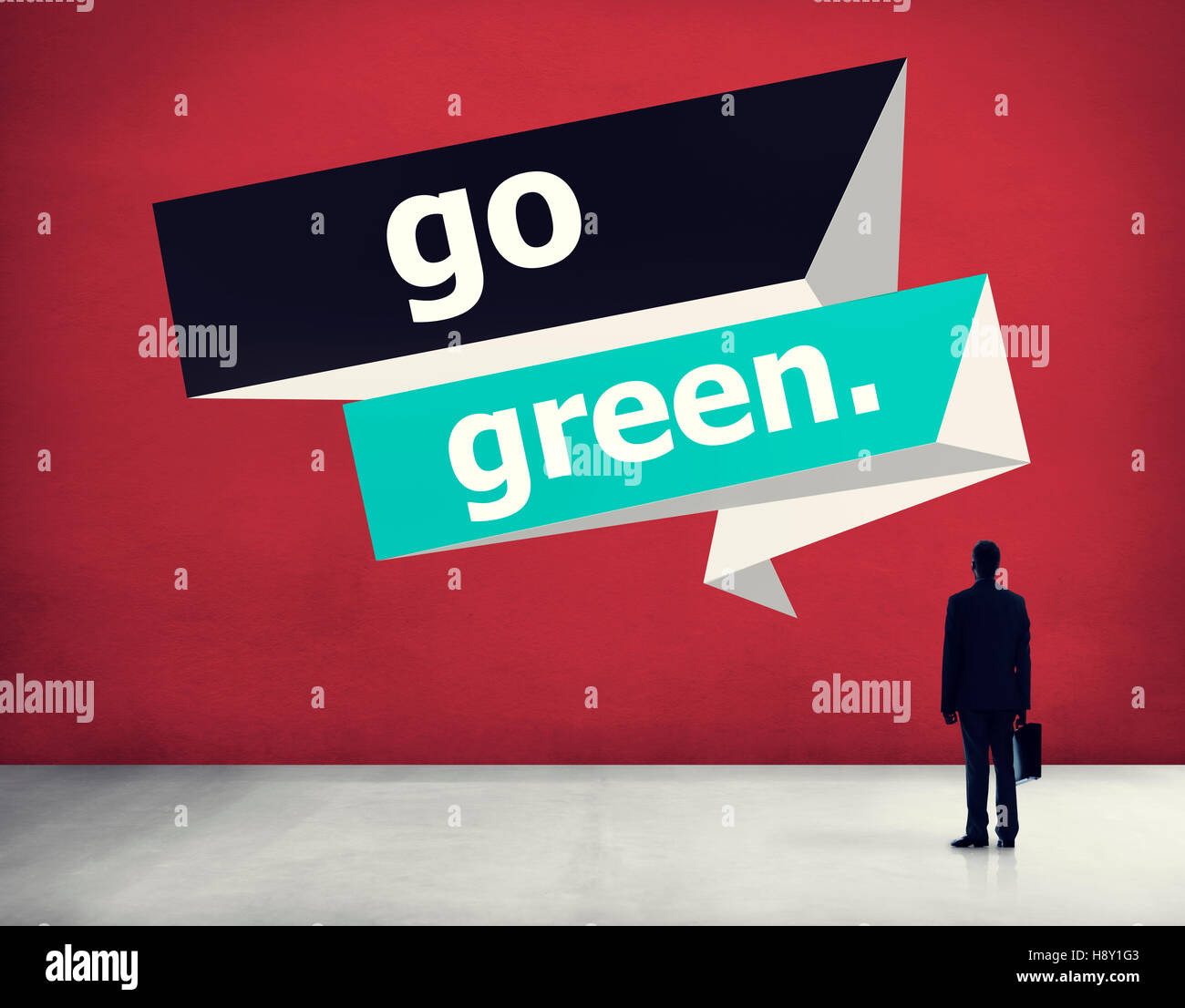 Gehen Sie grün Umweltschutz-Business-Konzept Stockfoto