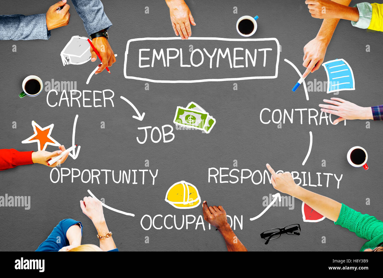 Beschäftigung Karriere Beruf Job Vertrag Konzept Stockfoto