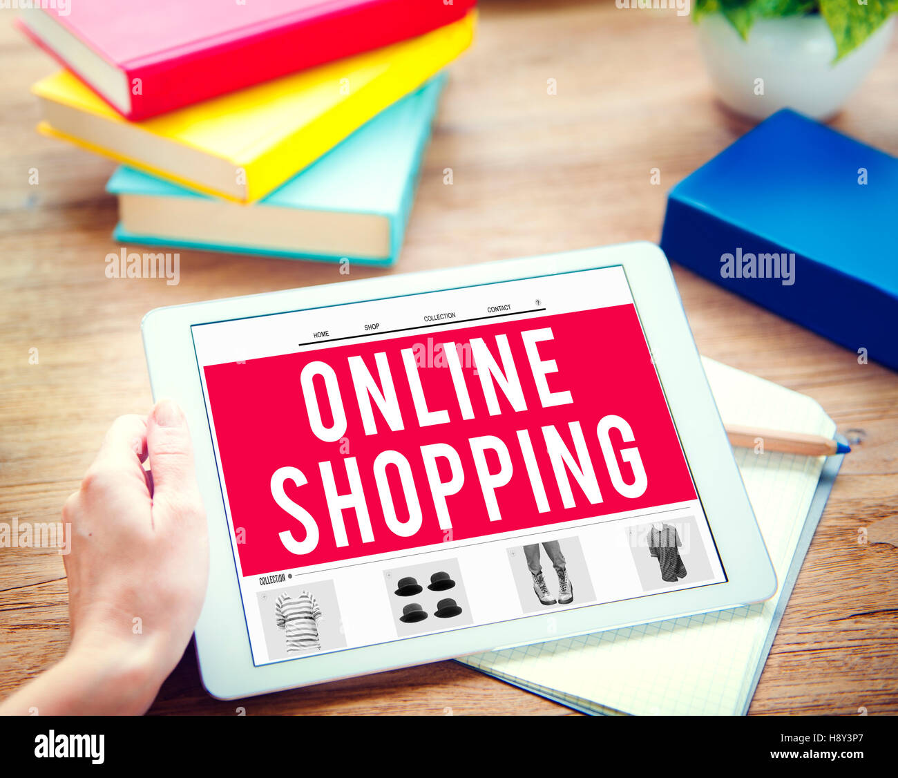 Online-Shopping Einkauf kommerzielle elektronische Konzept Stockfoto