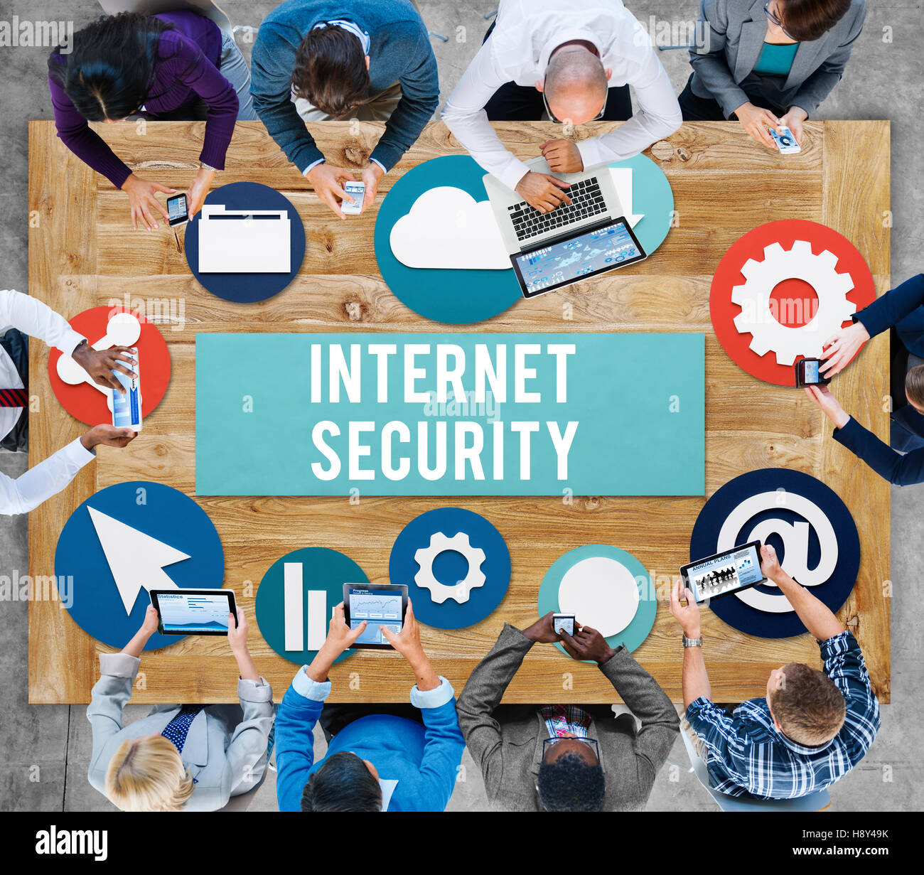 Internet-Sicherheit-Kommunikations-Technologie-Konzept Stockfoto