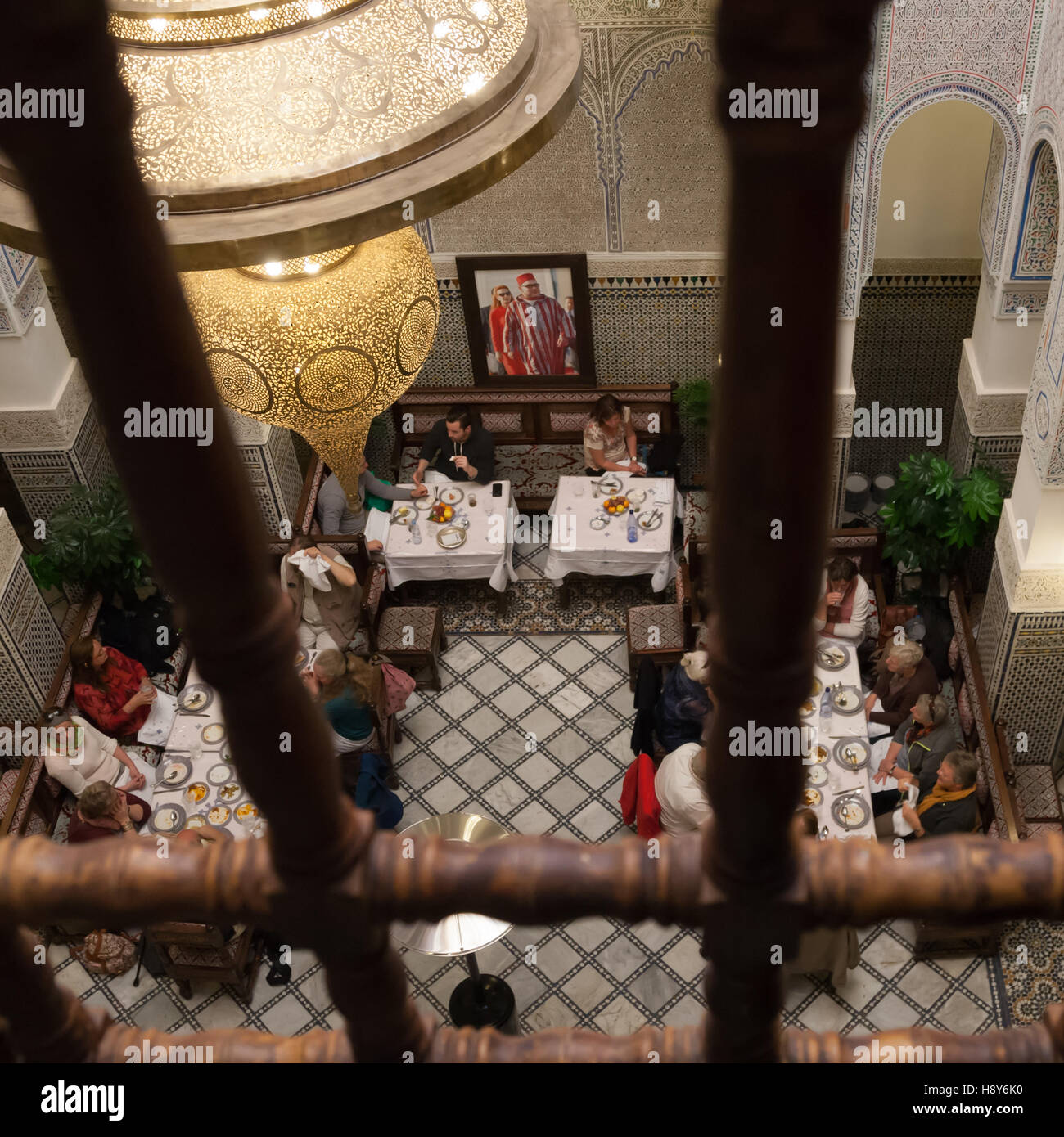 Restaurant Nejjarine in Fès, Marokko Stockfoto