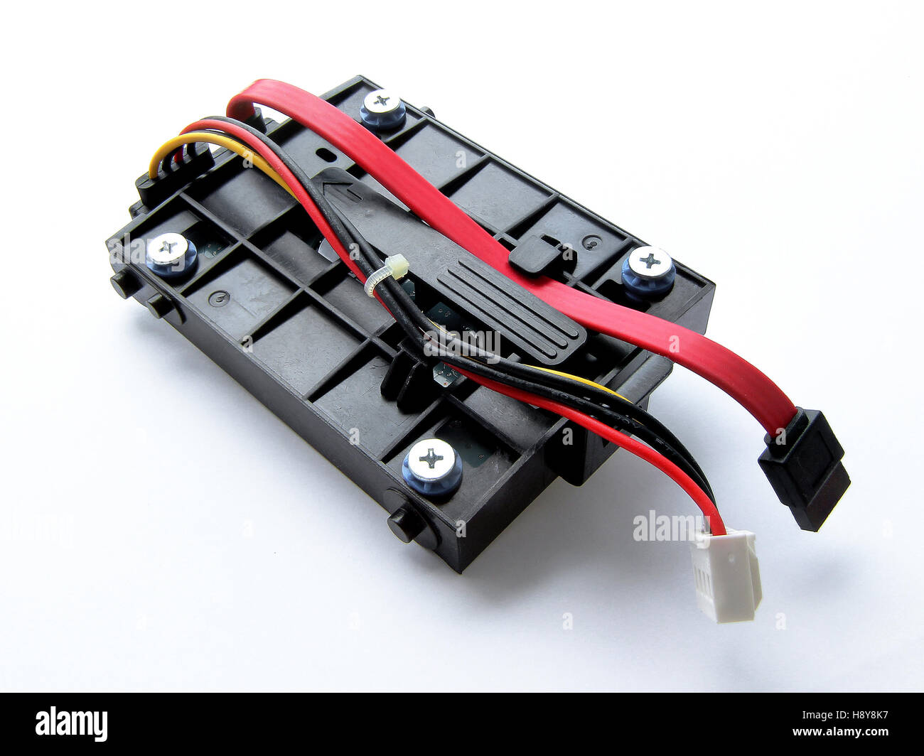 Close Up SATA Festplatte isoliert auf weißem Hintergrund Stockfoto