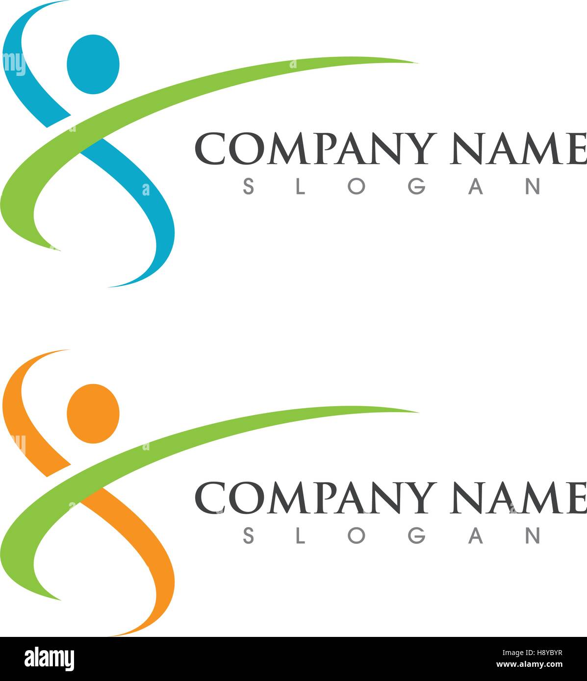 Lustige Menschen gesundes Leben Symbol Logo Vorlage Stock Vektor