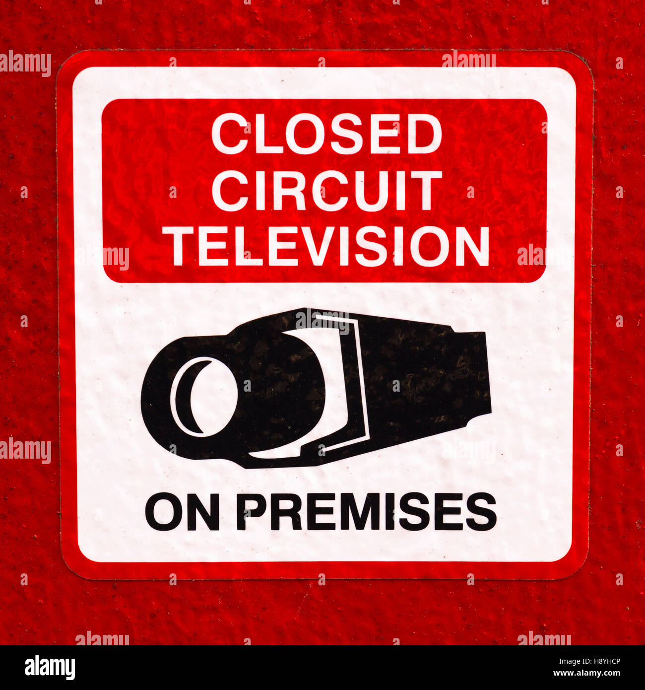 Schild "Closed Circuit Television auf dem Gelände" Stockfoto