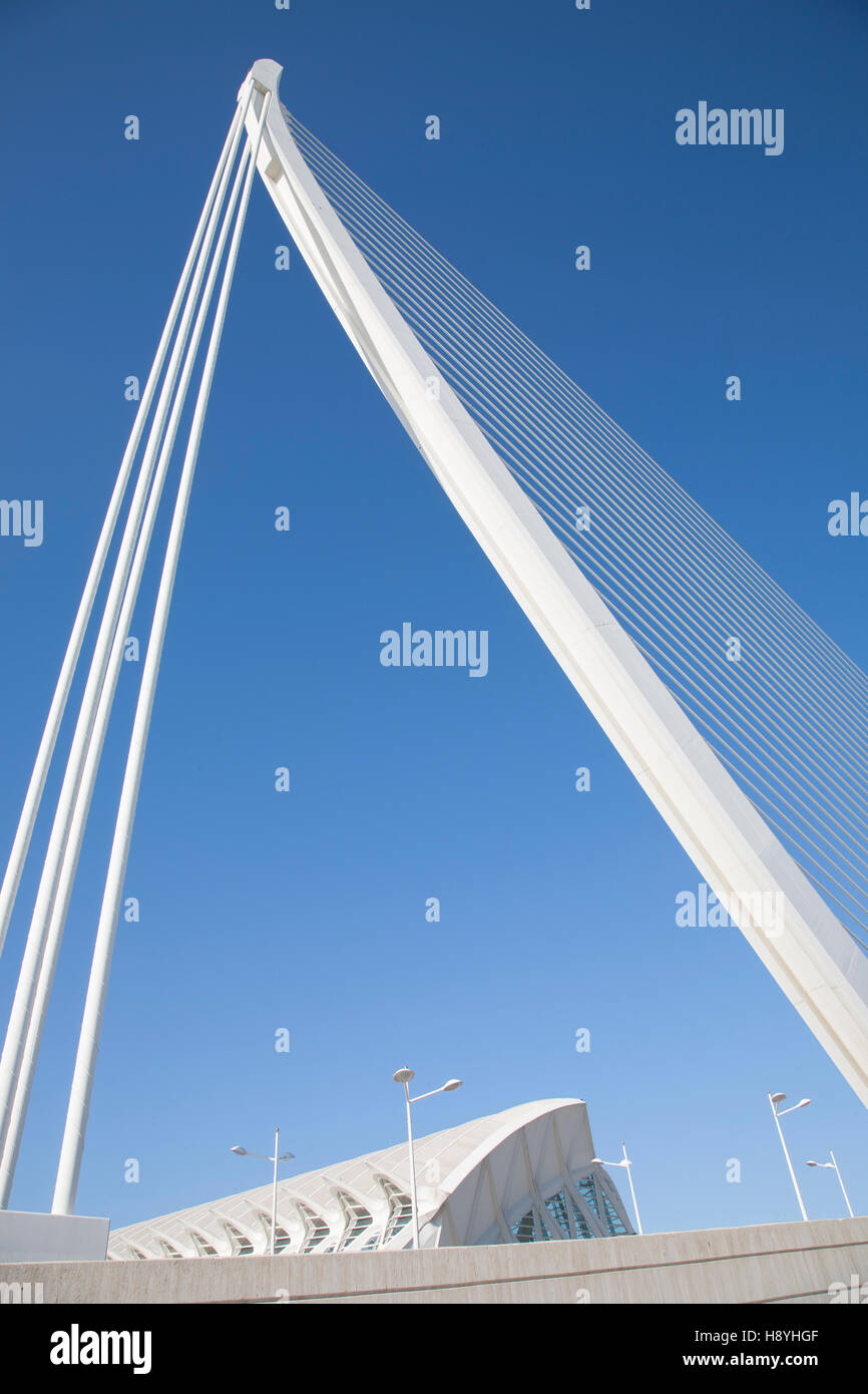 Assut de L'Or Brücke; Stadt der Künste und Wissenschaft, Valencia Stockfoto