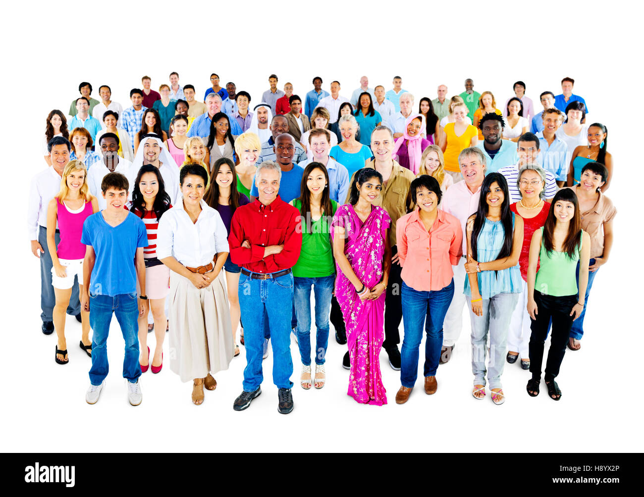 Vielfalt große Gruppe von Menschen multiethnischen Konzept Stockfoto
