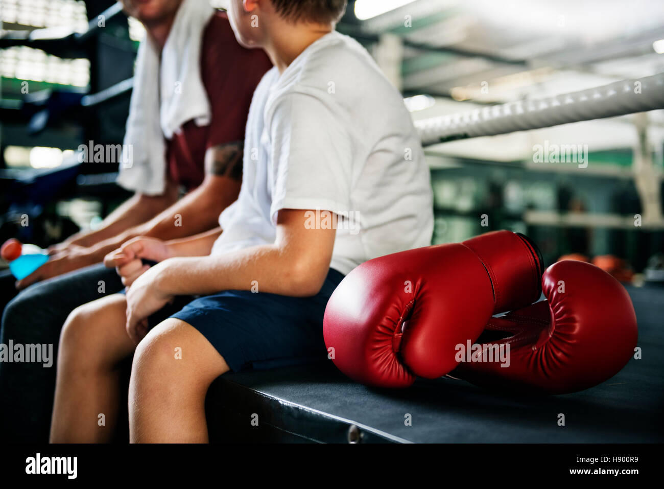 Coaching Trainer sportliche Übung Athlet Workout-Konzept Stockfoto