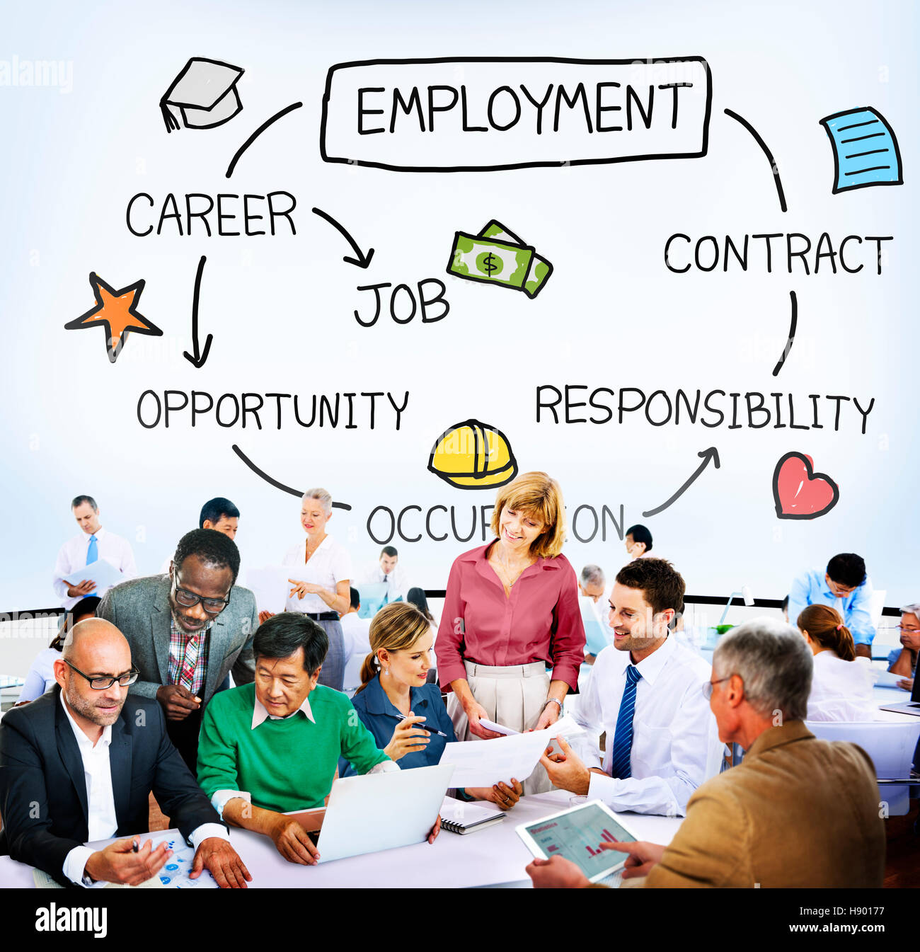 Beschäftigung Karriere Beruf Job Vertrag Konzept Stockfoto
