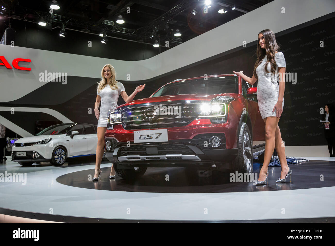 Detroit, USA. 9. Januar 2017. Chinesische Automarker GAC präsentiert seine Fahrzeuge auf der North American International Auto Show. © Jim West/Alamy Live-Nachrichten Stockfoto