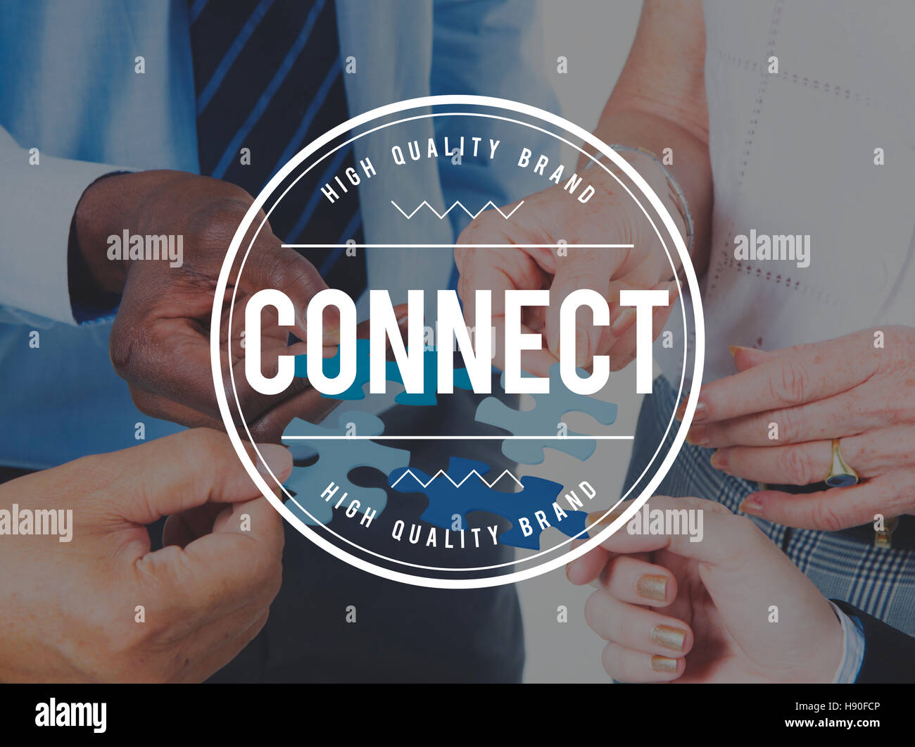 Verbinden Sie Join-Verknüpfung Vernetzung Zusammenschaltung Konzept Stockfoto