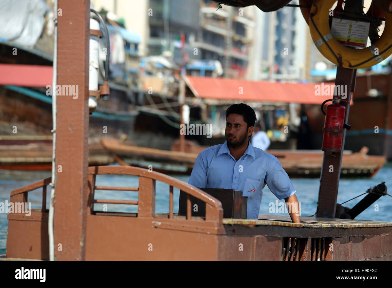 Abra am Dubai Creek, Vereinigte Arabische Emirate Stockfoto