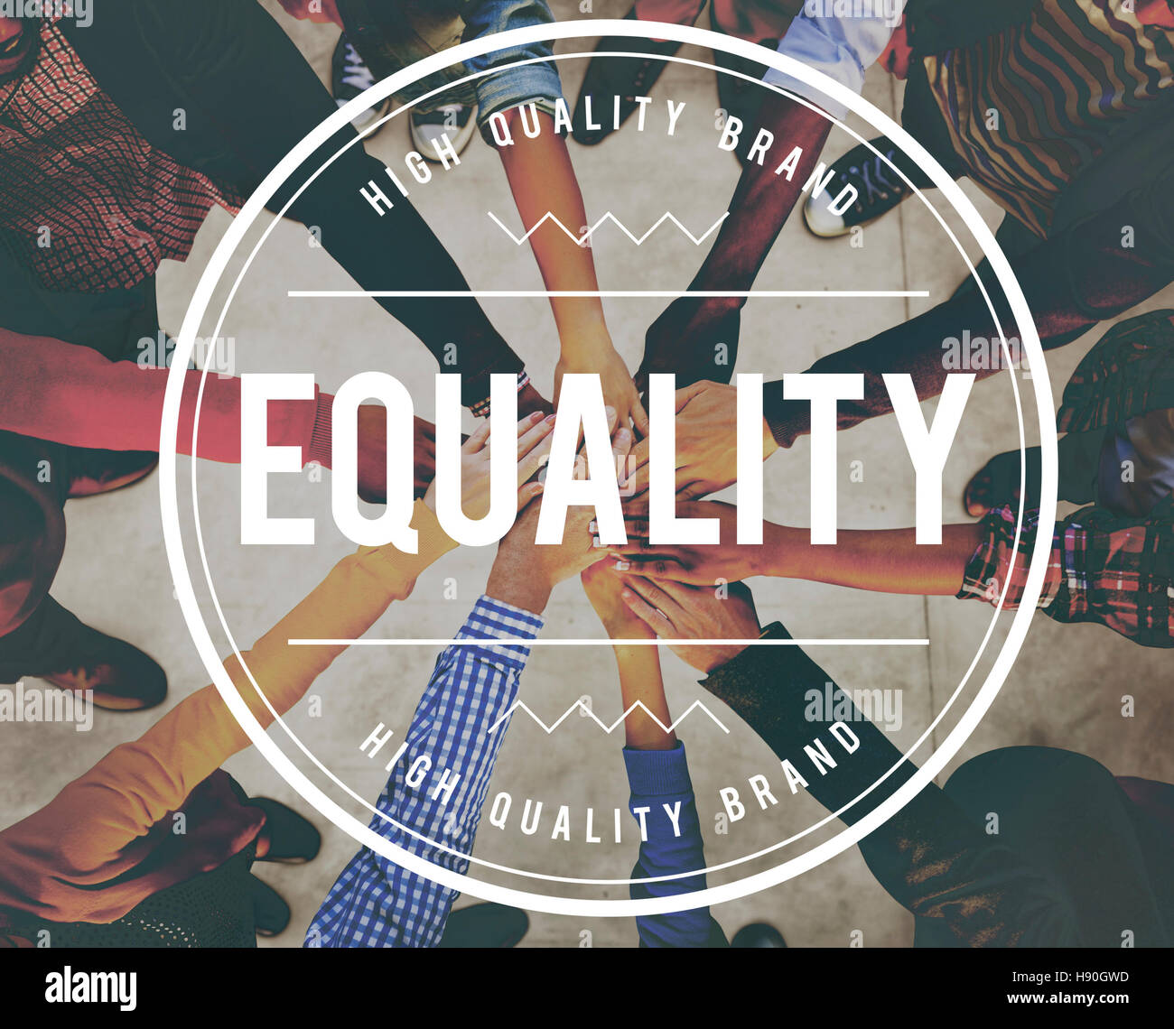 Der Geschlechter Einheitlichkeit Fairness Rechte Konzept der Gerechtigkeit Stockfoto