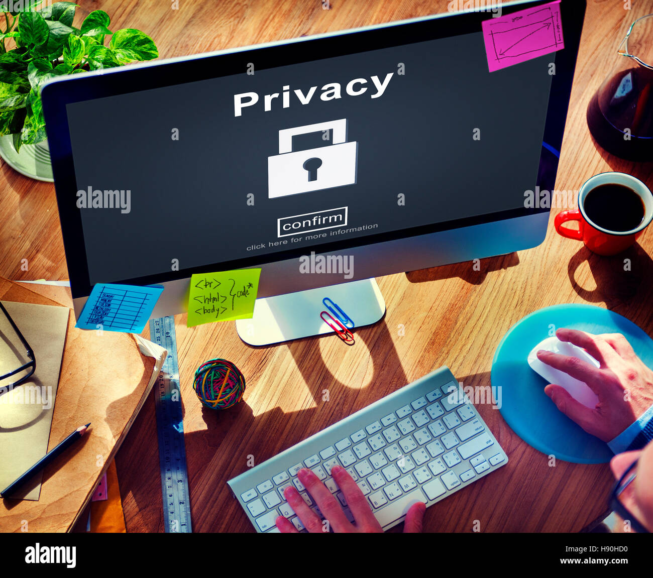 Datenschutz Private Secret Sicherheit Schutzkonzept Stockfoto
