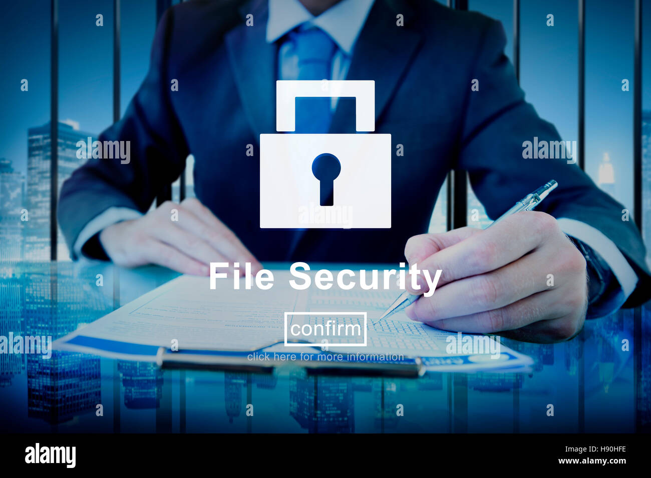 Informationen Datei Datenschutzkonzept digitale Sicherheit Stockfoto