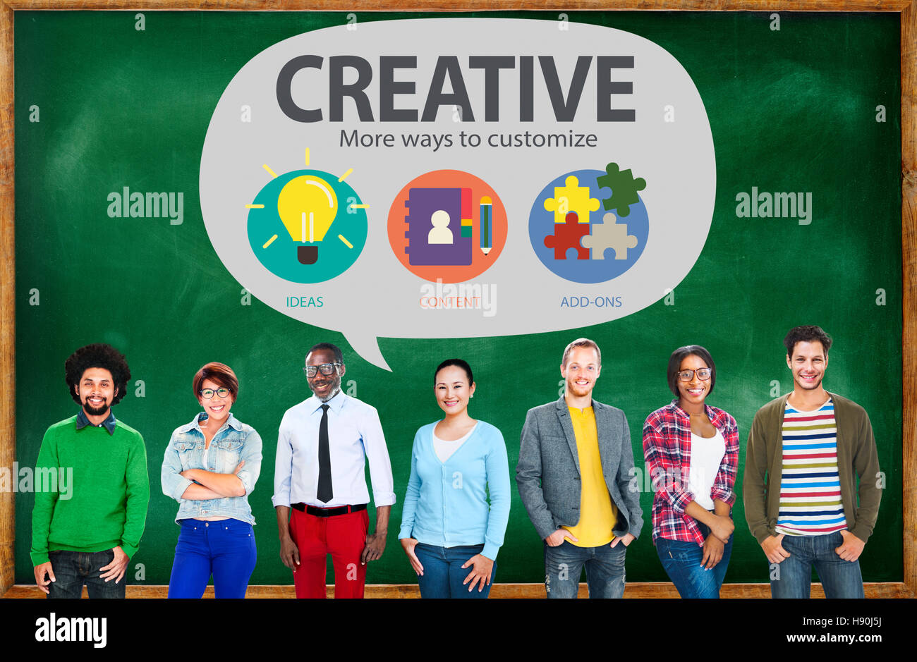 Kreative Innovation Vision Inspiration anpassen Konzept Stockfoto