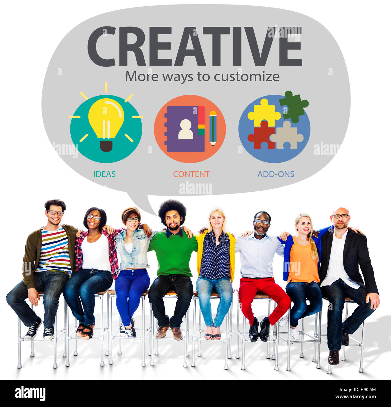 Kreative Innovation Vision Inspiration anpassen Konzept Stockfoto