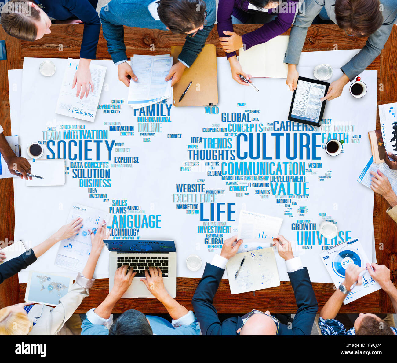 Kultur-Community-Ideologie-Gesellschaft-Prinzip-Konzept Stockfoto